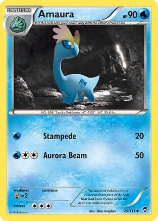 XY  Furious Fists  025/111 Amaura  - Reverse Holofoil - Uncommon