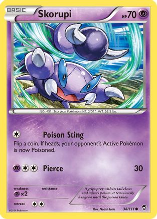 XY  Furious Fists  038 Skorupi  - Reverse Holofoil - Common