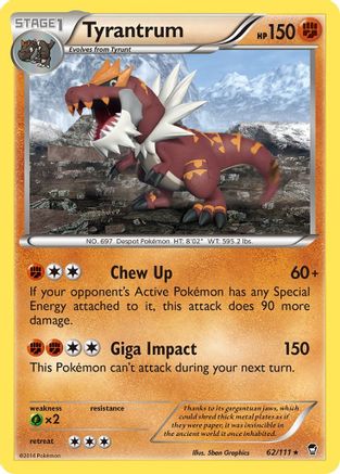 XY  Furious Fists  062/111 Tyrantrum  - Rare