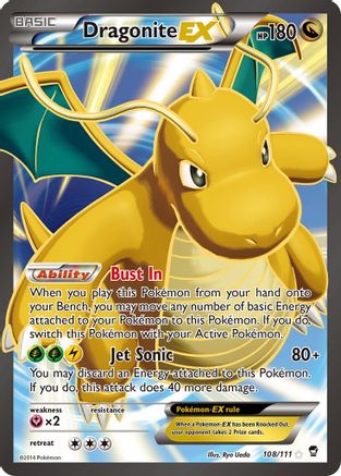 XY  Furious Fists  108/111 Dragonite EX (108 Full Art)  - Holofoil - Ultra Rare