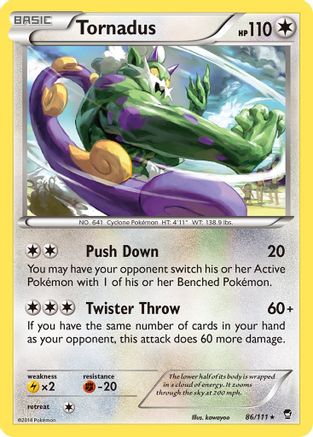 XY  Furious Fists  086 Tornadus  - Reverse Holofoil - Rare