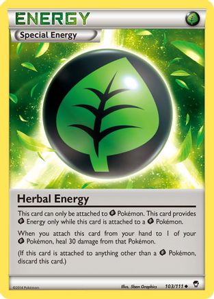 XY  Furious Fists  103/111 Herbal Energy  - Reverse Holofoil - Uncommon