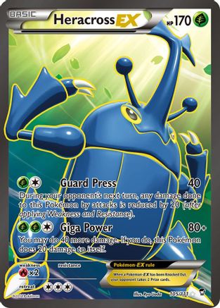 XY  Furious Fists  105/111 Heracross EX (105 Full Art)  - Holofoil - Ultra Rare