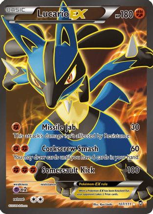 XY  Furious Fists  107/111 Lucario EX (107 Full Art)  - Holofoil - Ultra Rare