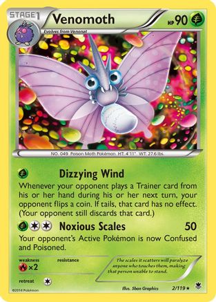 XY  Phantom Forces  002/119 Venomoth  - Rare