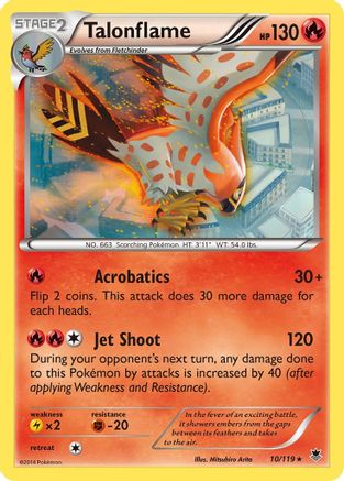 XY  Phantom Forces  010 Talonflame  - Reverse Holofoil - Rare