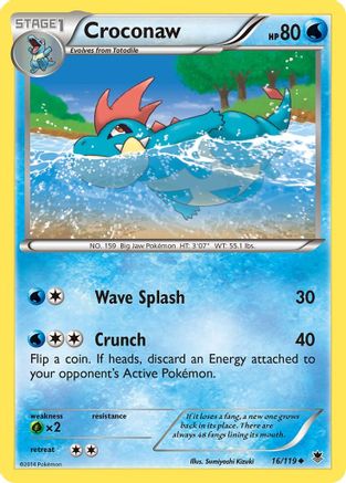 XY  Phantom Forces  016/119 Croconaw  - Reverse Holofoil - Uncommon