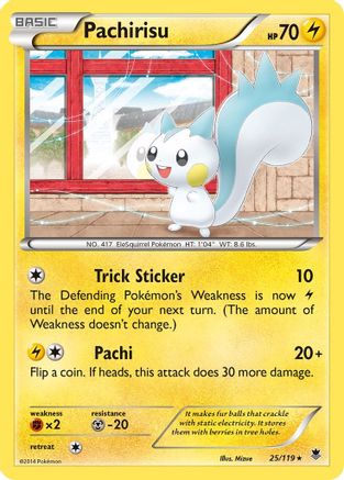 XY  Phantom Forces  025/119 Pachirisu  - Rare