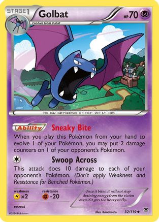XY  Phantom Forces  032/119 Golbat  - Reverse Holofoil - Uncommon