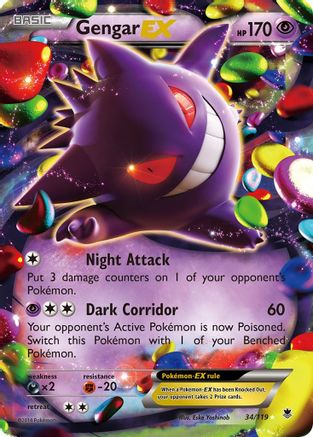 XY  Phantom Forces  034/119 Gengar EX  - Holofoil - Ultra Rare