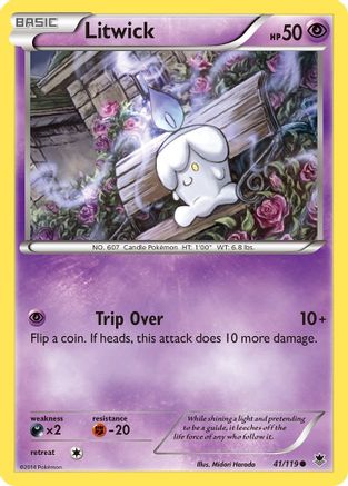 XY  Phantom Forces  041/119 Litwick  - Reverse Holofoil - Common