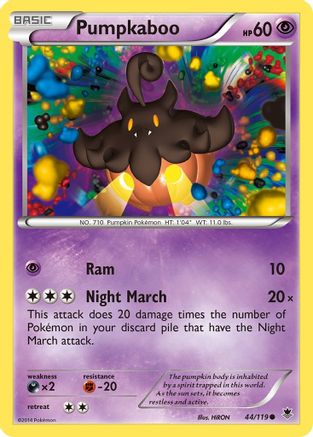 XY  Phantom Forces  044/119 Pumpkaboo  - Reverse Holofoil - Common