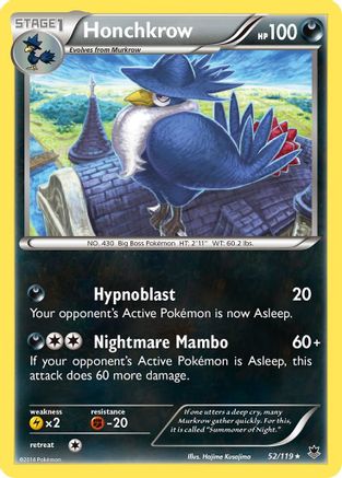 XY  Phantom Forces  052 Honchkrow  - Rare
