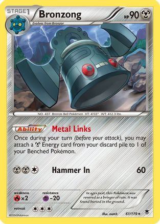 XY  Phantom Forces  061/119 Bronzong  - Reverse Holofoil - Rare