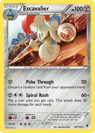 XY  Phantom Forces  064 Escavalier  - Rare