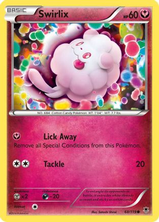 XY  Phantom Forces  068/119 Swirlix  - Reverse Holofoil - Common