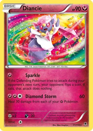 XY  Phantom Forces  071/119 Diancie  - Reverse Holofoil - Holo Rare