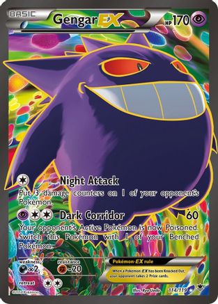 XY  Phantom Forces  114/119 Gengar EX (114 Full Art)  - Holofoil - Ultra Rare