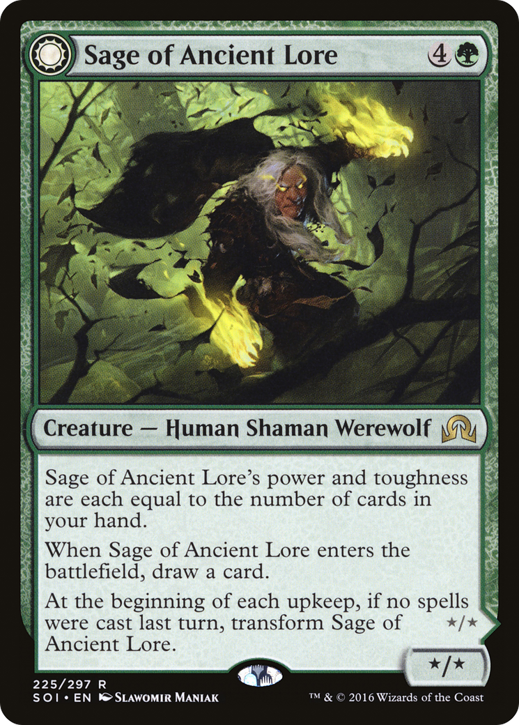 Shadows over Innistrad - (SOI-225) - Sage of Ancient Lore: (Double Faced Transform)