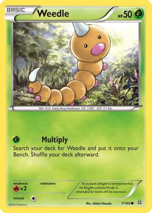 XY  Primal Clash  001 Weedle  - Common