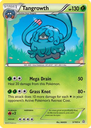 XY  Primal Clash  005 Tangrowth  - Reverse Holofoil - Rare