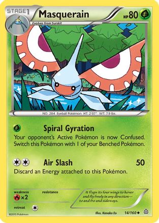 XY  Primal Clash  014 Masquerain  - Uncommon