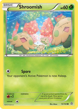 XY  Primal Clash  015/160 Shroomish  - Reverse Holofoil - Common
