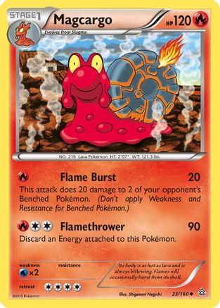 XY  Primal Clash  023 Magcargo  - Reverse Holofoil - Uncommon