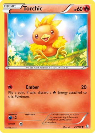 XY  Primal Clash  025/160 Torchic  - Reverse Holofoil - Common