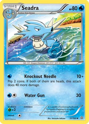 XY  Primal Clash  031 Seadra  - Reverse Holofoil - Uncommon