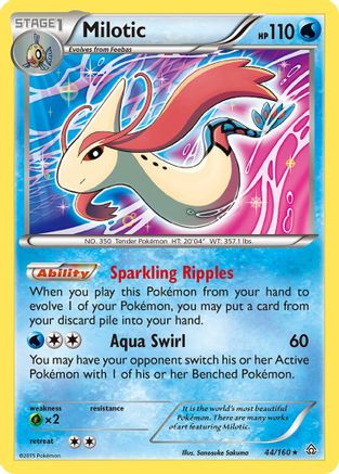 XY  Primal Clash  044/160 Milotic  - Reverse Holofoil - Holo Rare