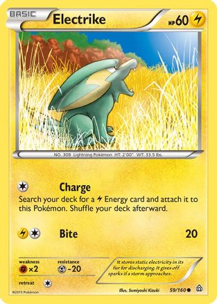 XY  Primal Clash  059 Electrike  - Reverse Holofoil - Common