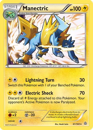 XY  Primal Clash  061 Manectric  - Reverse Holofoil - Holo Rare