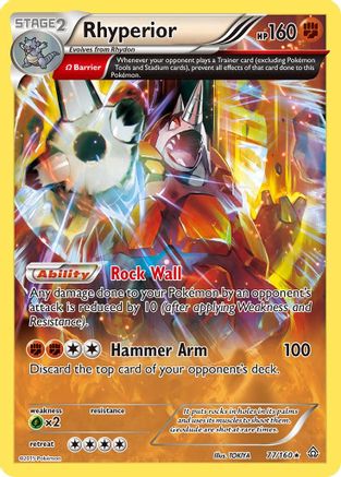 XY  Primal Clash  077/160 Rhyperior (Omega)  - Holofoil - Holo Rare