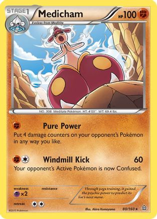 XY  Primal Clash  080 Medicham  - Holofoil - Holo Rare