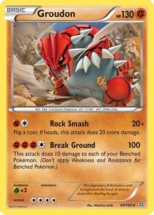XY  Primal Clash  084/160 Groudon  - Reverse Holofoil - Rare
