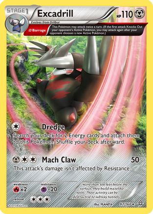 XY  Primal Clash  097/160 Excadrill (Omega)  - Holofoil - Holo Rare