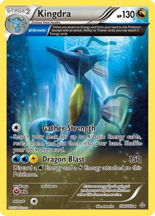 XY  Primal Clash  108/160 Kingdra (Alpha)  - Reverse Holofoil - Holo Rare