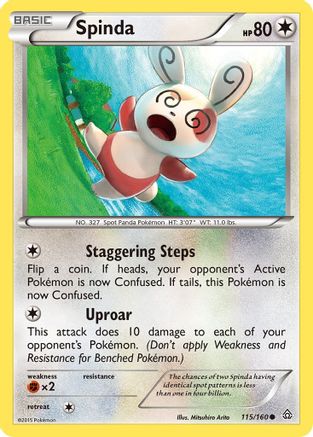 XY  Primal Clash  115/160 Spinda  - Reverse Holofoil - Common