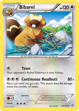 XY  Primal Clash  118/160 Bibarel  - Uncommon