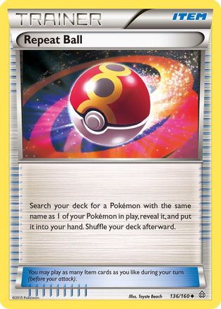 XY  Primal Clash  136/160 Repeat Ball  - Reverse Holofoil - Uncommon