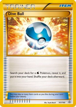 XY  Primal Clash  161/160 Dive Ball (161 Secret Rare)  - Holofoil - Secret Rare