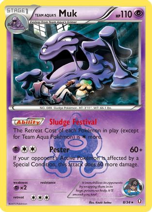 Double Crisis  008/34 Team Aqua's Muk  - Holofoil - Holo Rare