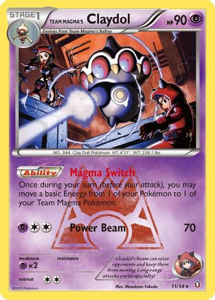 Double Crisis  011/34 Team Magma's Claydol  - Holofoil - Holo Rare