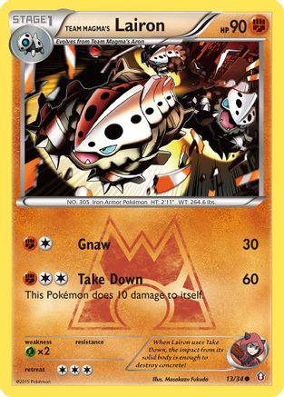 Double Crisis  013/34 Team Magma's Lairon  - Reverse Holofoil - Common