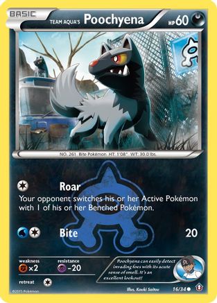 Double Crisis  016/34 Team Aqua's Poochyena  - Reverse Holofoil - Common