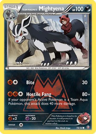 Double Crisis  019/34 Team Magma's Mightyena  - Reverse Holofoil - Common