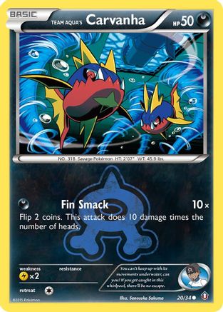 Double Crisis  020/34 Team Aqua's Carvanha  - Reverse Holofoil - Common
