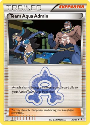 Double Crisis  025/34 Team Aqua Admin  - Reverse Holofoil - Uncommon