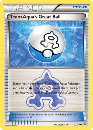 Double Crisis  027/34 Team Aqua's Great Ball  - Reverse Holofoil - Uncommon